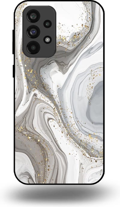 Smartphonica Telefoonhoesje geschikt voor Samsung Galaxy A33 5G met marmer opdruk - TPU backcover case marble design - Zilver geschikt voor Samsung Galaxy A33 5G