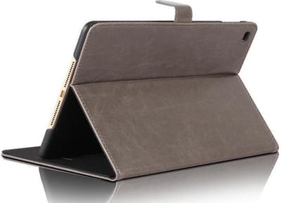 Hoes geschikt voor iPad Mini (2019) - Smart Book Case Lederen Hoesje - iCall - Grijs