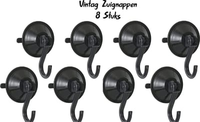 Ophang haak 8 stuks - Zuignap Met Haak - Kunststof - 55MM - 8 Stuks - 2kg Draagkracht - Universeel Bruikbaar