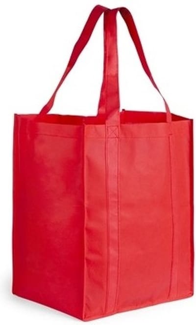 Boodschappen tas/shopper BIGGY - rood - 38 x 33 x 25 cm - Stevige boodschappentassen/shopper bag