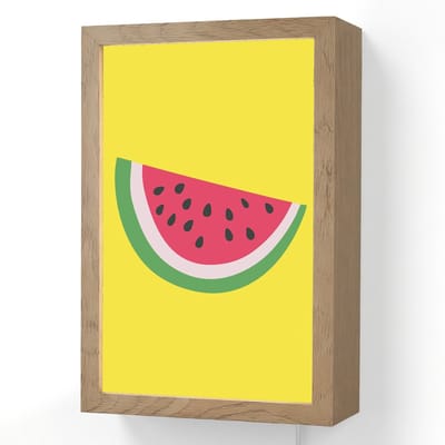 Wandlamp 20x30 cm - Oplaadbaar - Fruit - Watermeloen - Geel - Wandlampen binnen woonkamer - Slaapkamer lamp met kabel - Decoratieve nachtlamp - Vloerlamp snoer
