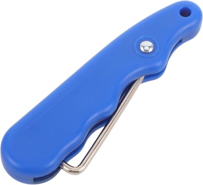 Schaatsveterhaak Gereedschap - Schoenveter Spanner - Efficiënt Veters Aantrekken - Duurzaam RVS PP - 9.5 cm - Blauw