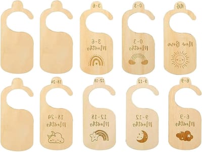 Houten Baby Kleding Scheiders voor Kledingkast - 10 Stuks - Organisatie voor Baby's van 0 tot 24 Maanden - Kleding Indeling en Sortering