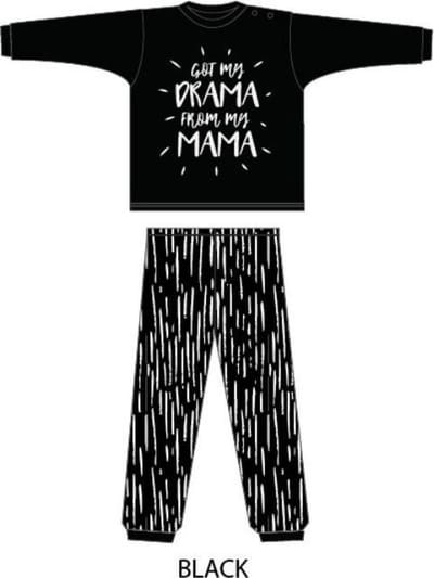 Fun2Wear - Pyjama Mama's Drama - Zwart - Maat 128 -