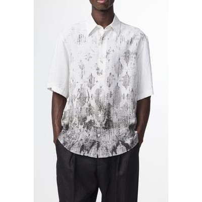 NN.07 Quinsy Ss 5971 Short Sleeve Black Print Size: S | Casual Shirts Outlet | Heren | Zwart