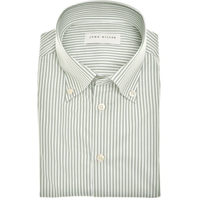John Miller Overhemd Slim Fit  Groen 5142651