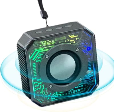 Draagbare Luidspreker - Draadloze Speaker - Buiten Luisteren - Kleurrijke Verlichting - 10.8 cm Hoog - Wit Zwart Groen