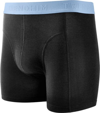FreeFeel | Zwarte bamboe boxershort met lichtblauwe tailleband