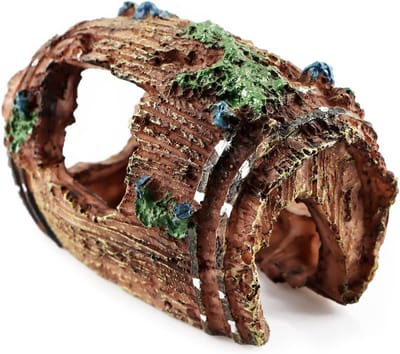 Onderwaterdecoratie voor Aquarium met Houten Vaten - Levensachtige Hiding Spots voor Garnalen en Kleine Vissen, Ideaal voor Aquascaping en Landschapsinrichting