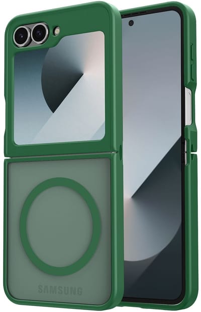 Hoesje Geschikt voor Samsung Galaxy Z Flip 7 FE / 6 - Compatibel met MagSafe / Qi2 - Matte Beschermhoes - Back Cover met Magneet - Groen