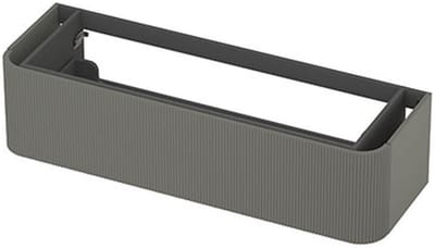 INK - Afgeronde Onderkast Gelakt 1 Lade Softclose met Gefreesd Front Tbv Grepen - 1400x450x350 Mm - Mat Beton Groen