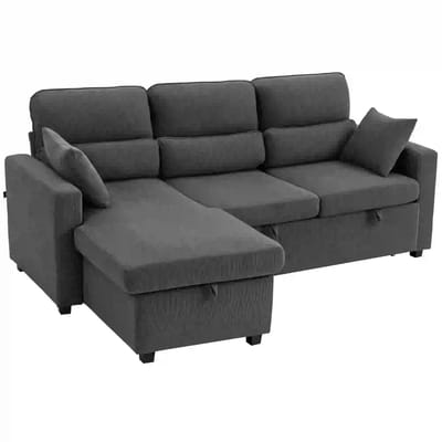 Slaapbank - Uitklapbaar - Slaapstoel - Logeerbed - Zetelbed - Slaapfauteuil - Vouwbed - 2 persoons - Zeer comfortabel - Donkergrijs