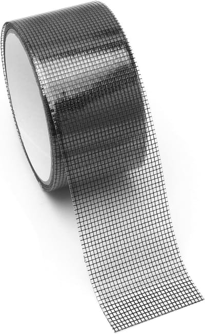 Reparatieset voor Horren: Waterdichte Zelfklevende Tape, Gaas Patch voor Ramen, Deuren en Gaten, Zwart