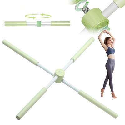 Yoga stick - Houding Corrector - Postuur Corrector Stang – Yoga Hulpmiddel - 77cm & Inklapbaar - Met Schuim Grepen - Voor Schouders & Rug - Voor Thuis & Gym - Mintgroen