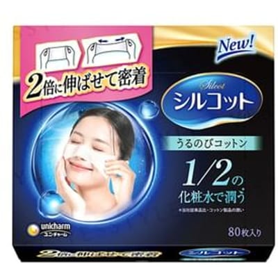 Unicharm - Silcot Moisturizing & Stretchy Cotton Pads 80 pcs