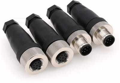 M12 8-polige Connector - Industriële Ronde Stekker - Signalen Verbinden - IP67 Waterdicht - 12 mm - Zwart
