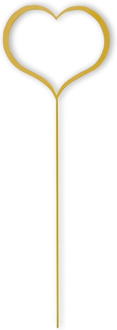 Tuinsteker Hartvormig - Bodemdecoratie - Tuin Decoratie - Grote Afmetingen - 73x25cm - Geel