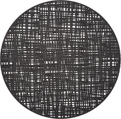 Zeller placemat Circle - glanzend zwart - kunststof - rond - Dia 38 cm - onderlegger
