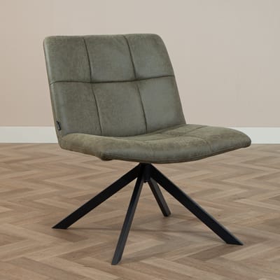 Bronx71® Industriële fauteuil Eevi olijfgroen eco-leer