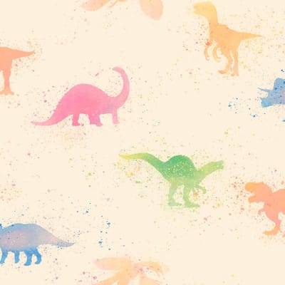 DINOSAURUS BEHANG | Kinderkamer - bont beige roze blauw groen - A.S. Création Little Love
