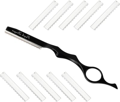 Scheerapparaat voor professioneel gebruik - schaar, kam, dunner wordend haar - roestvrij staal, premium veer - haarstyling-scheermes - Tous Les Styles - 10 messen.