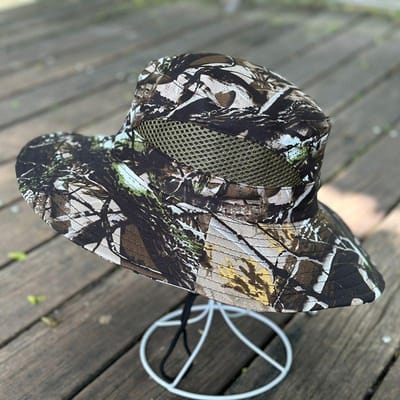Vissershoed Mannen Zomer Zon Hoed Camouflage Visserij Zon Hoed Buiten Ademend Gras Hoed Mannen Zon Hoed black