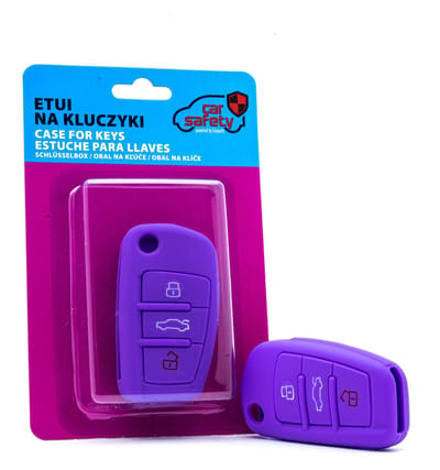 Carsafety Siliconen Sleutelcase Voor Audi A3 A4 A6 Q5 Q7 Paarse Kleur