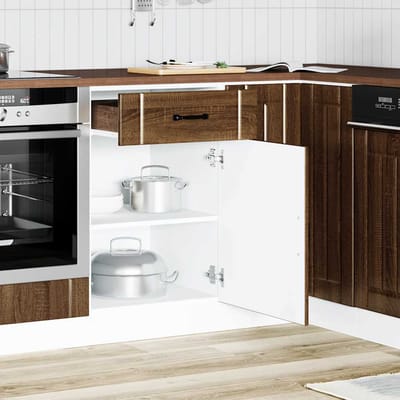 vidaXL - Onderkast - Lucca - bewerkt - hout - bruin - eikenkleur