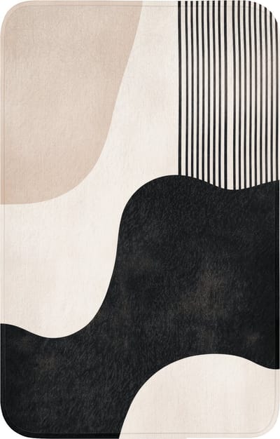 WC mat 50x80 cm - Antislip - Abstract - Japandi - Beige - Modern - Toiletmat - Vloermat - Douchemat - Toilet tapijt - Toiletmatten