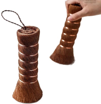 Set van 2 natuurlijke palmvezel afwasborstels | Krasvrije schrobborstel voor borden en pannen | Met ophanglus, duurzaam en geschikt voor dagelijks keukengebruik
