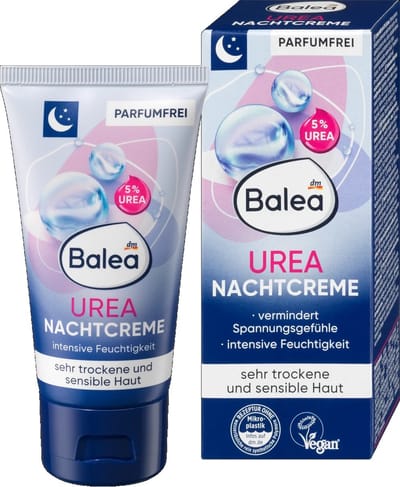 Balea 5% Urea Nachtcrème - Ureum crème - Voor de zeer droge en gevoelige huid - 50 ml