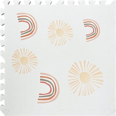 LOEF speelmat - puzzelmat - Speelmat - Dikke foam - Veilig spelen - Kindermat - Rainbow White