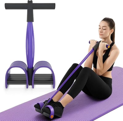 Multifunctionele Buiktrainer met 6 Elastic Bands voor Krachttraining en Fitness Thuis