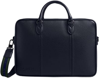 Ted Baker Business tas Laptoptas met laptopvak Kaden PU Webbing Document Bag Navy Donkerblauw