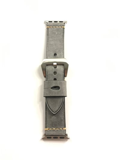 Leren bandje - Apple Watch 38mm 40mm 41mm - grijs zilverkleurige gesp