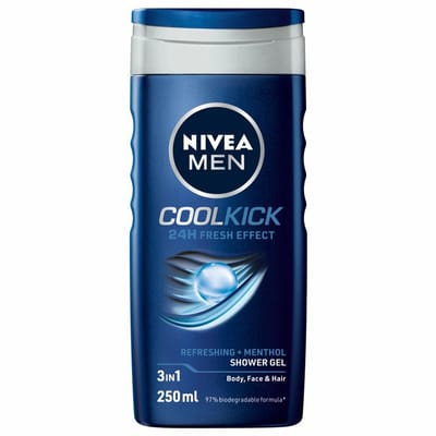 NIVEA Men Douchegel Cool Kick - 3 x 250 ml - Voordeelverpakking