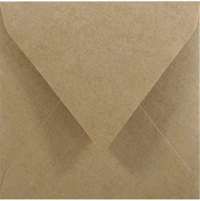 Vierkante Kraftpapier Enveloppen Zandbruin 145x145 mm - Eco Vriendelijke Hoogwaardige Verpakking voor Uitnodigingen en Bedankkaarten
