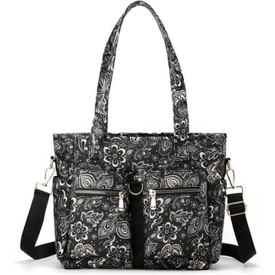 Sac à bandoulière Portable imprimé de grande capacité pour femmes, sac de voyage pour maman One size black