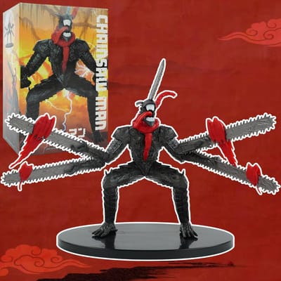 Anime Chainsaw Man Samurai Zwaard Figuur PVC 4 Mes Gehurkt Vechten Actie Bureau Collectie Ornamenten Model Speelgoed Cadeau 15CM With box black