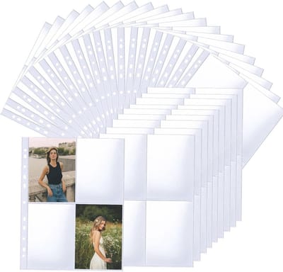 A4 Kaartbeschermhoezen 30 Vellen – Transparante Insteekhoezen voor Ruilkaarten, Fotokaarten en Albums met 4 of 2 Rastern