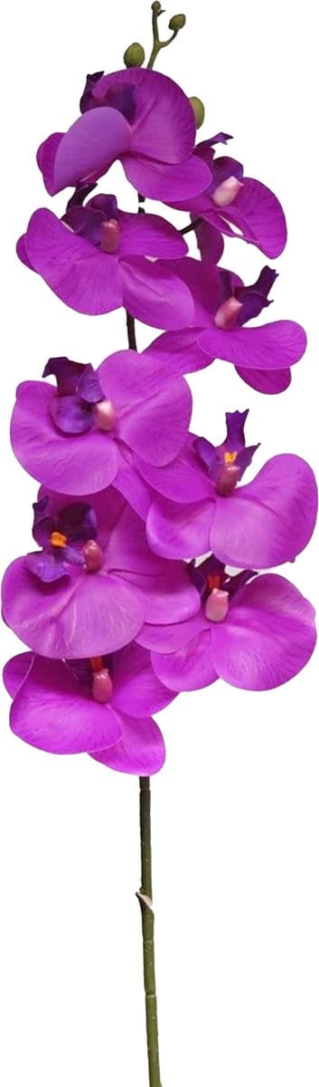 Bellatio Design Kunstbloem Orchidee Bora - fuchsia roze - 108 cm - losse stelen - kunst zijdebloemen - Phalaenopsis