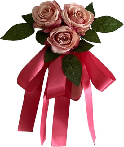 autodeco.nl MIA WATERMELOEN KLEUR Buitenspiegels Decoratie - Trouwauto Versiering Watermeloen Kleur Rozen met Linten - Bloemen op de Auto Bruiloft - Trouwerij - Huwelijk - Bruiloft Decoratie - Versiering Spiegel Auto - Autoversiering voor Volgauto's
