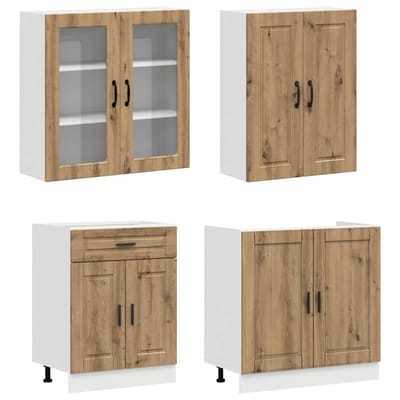 vidaXL Keukenblok PORTO 8 st Artisanaal eiken Bewerkt hout