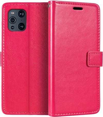 Bookcase Geschikt voor: Oppo Find X3 Pro - Bookcase Roze - portemonnee hoesje
