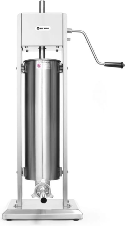 HENDI Worstenvulmachine Profi Line – 7L – Gelakt staal – Inclusief 4 trechters – 2 snelheden