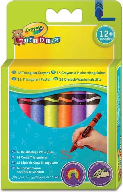 Crayola - Mini Kids - Krijt - 16 Driehoekige Waskrijtjes Voor Kinderen