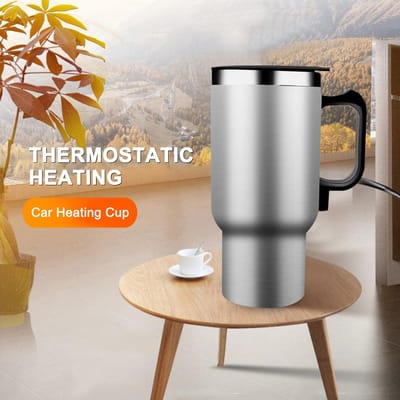 Auto Thermosbeker 12V 300ml Roestvrij Staal Elektronische Thermische Reisbeker Geïsoleerde Beker Zilver zilver