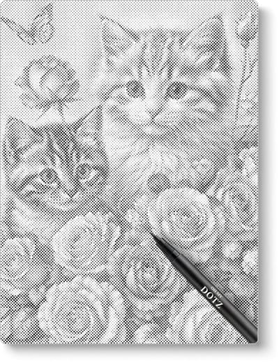 2 Kittens Met Bloemen | Dot painting | 50x60cm  Meest gekozen | Dot painting | Oh My Dotz | Dots stippen | Diamond painting & Schilderen op nummer alternatief | Happy hobby