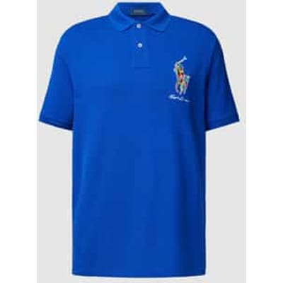 Classic fit poloshirt met labelstitching