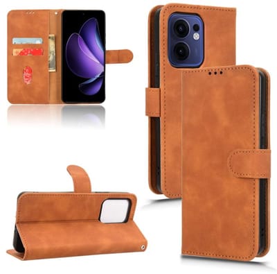 Luxe mat bruin agenda book case hoesje - telefooonhoesje geschikt voor OPPO Reno13 F 5G / Reno 13 F 5G